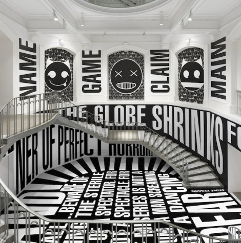 Barbara Kruger, “Untitled (SmashUp)” (2016), site-specific installation at the Vancouver Art Gallery (photo by Rachel Topham, Vancouver Art Gallery)