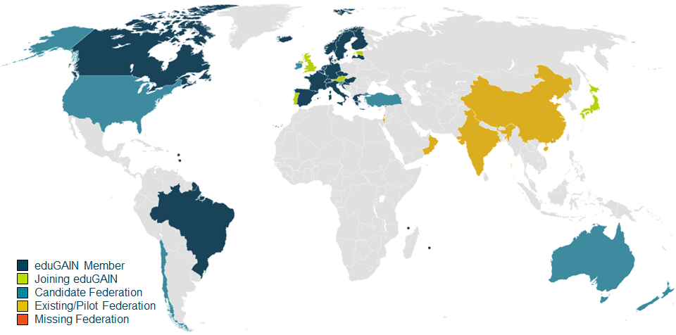 eduGAIN member countries