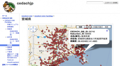 The interface of the CEDACH GIS
