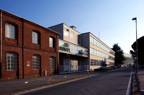 Olivetti building complex, along Via Jervis in Ivrea (from the first red-brick factory to the first and second extension of the Olivetti I.C.O. plants). Courtesy of Francesco Mattuzzi and Fondazione Adriano Olivetti