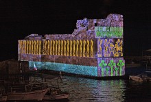 image from the third architectural video mapping show in Municipality of Jbail-Byblos realised by Kònic Thtr for the I AM Project